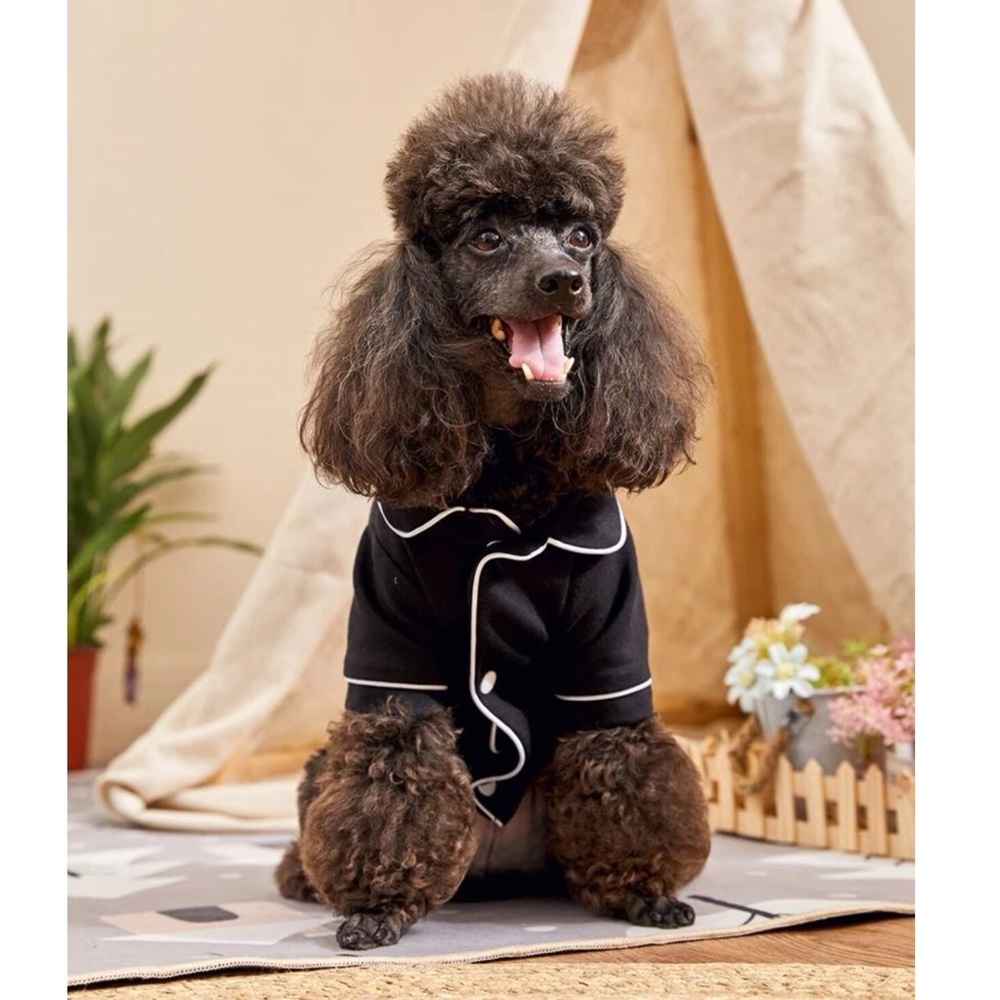 Contrast Binding Button Up Pet Pj 🐩